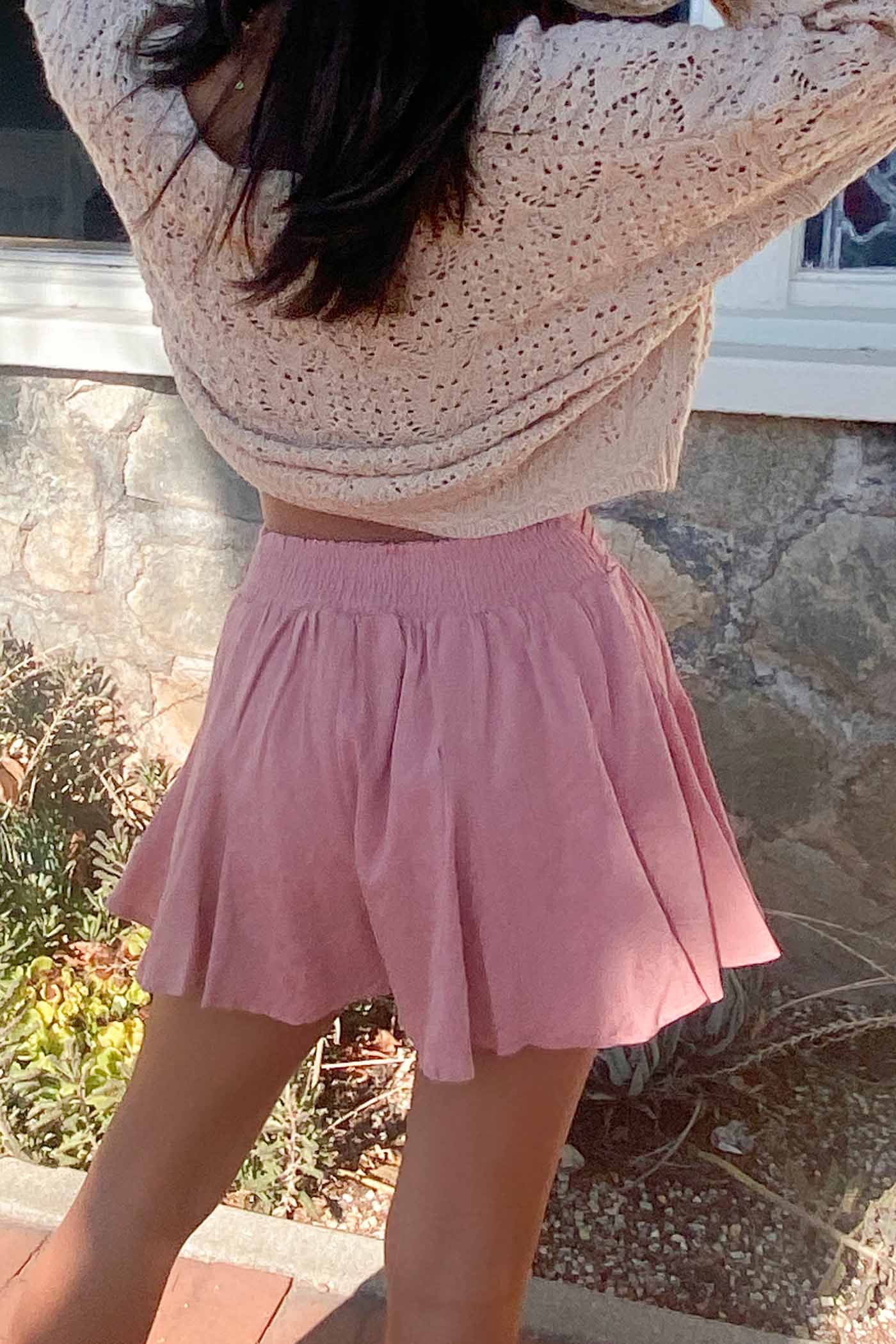 Flounce Textured Mini Skort