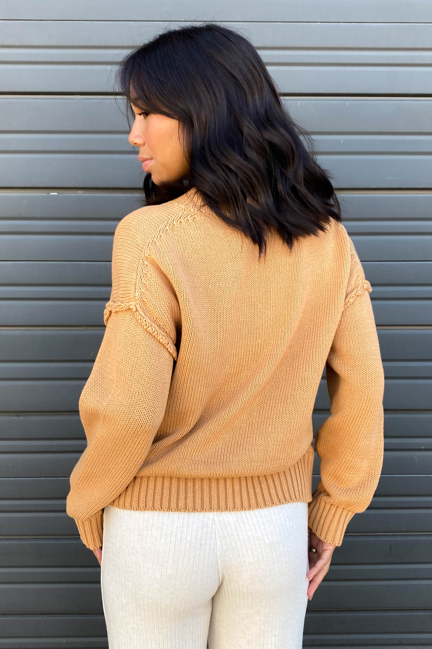 Reverse Stitch Knit Sweater