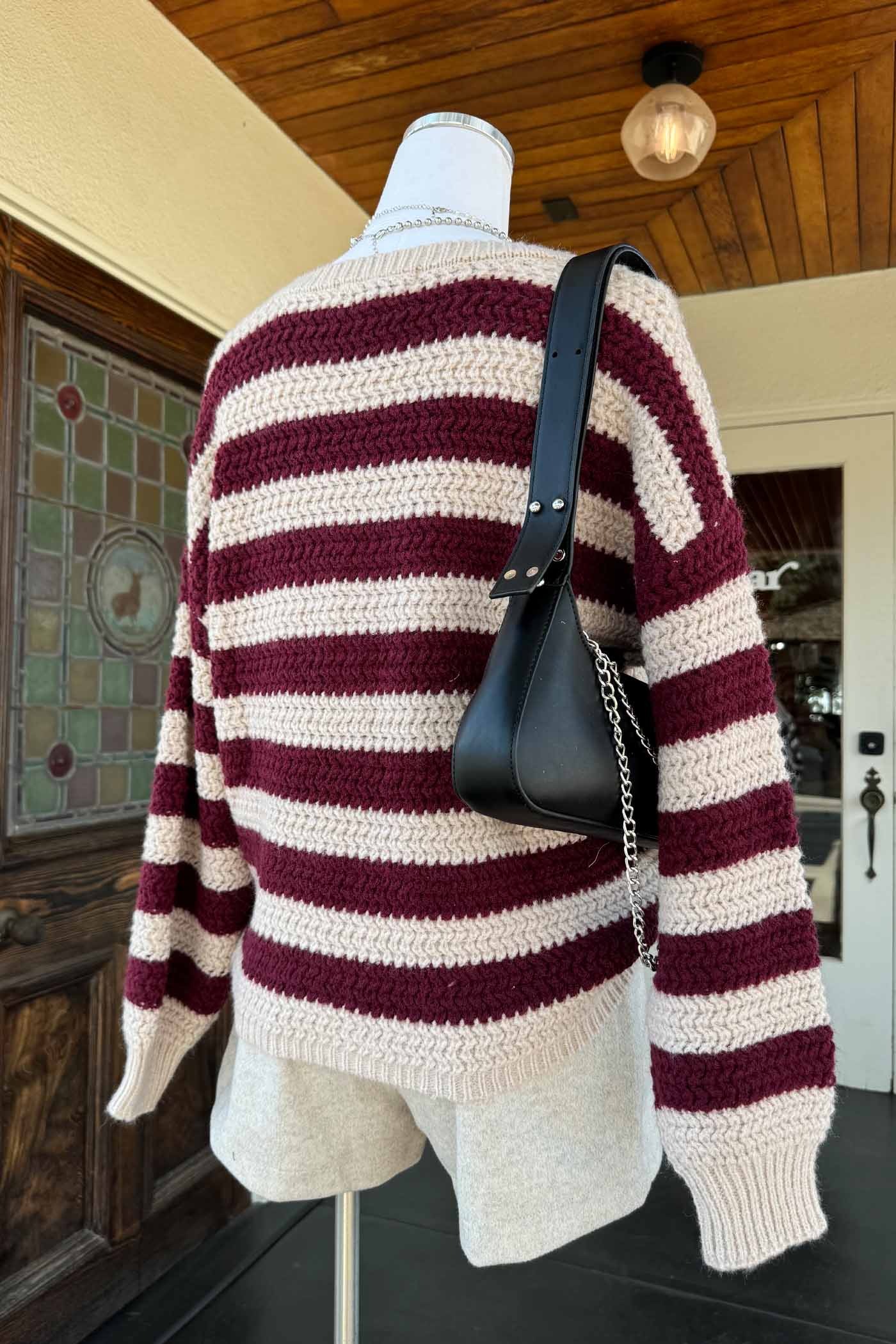 Striped Crochet Sweater by For Good