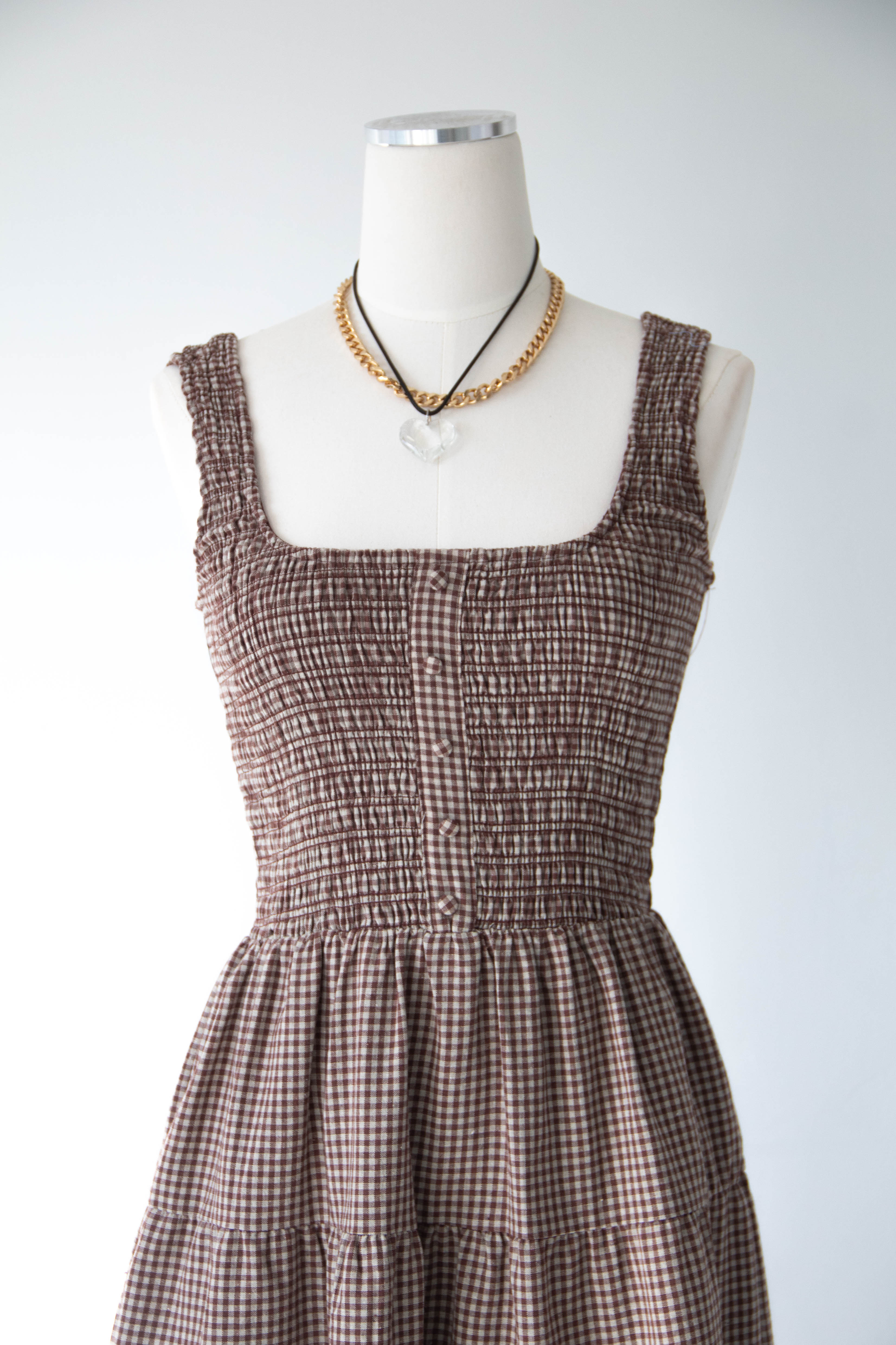 Sleeveless Gingham Dress by For Good