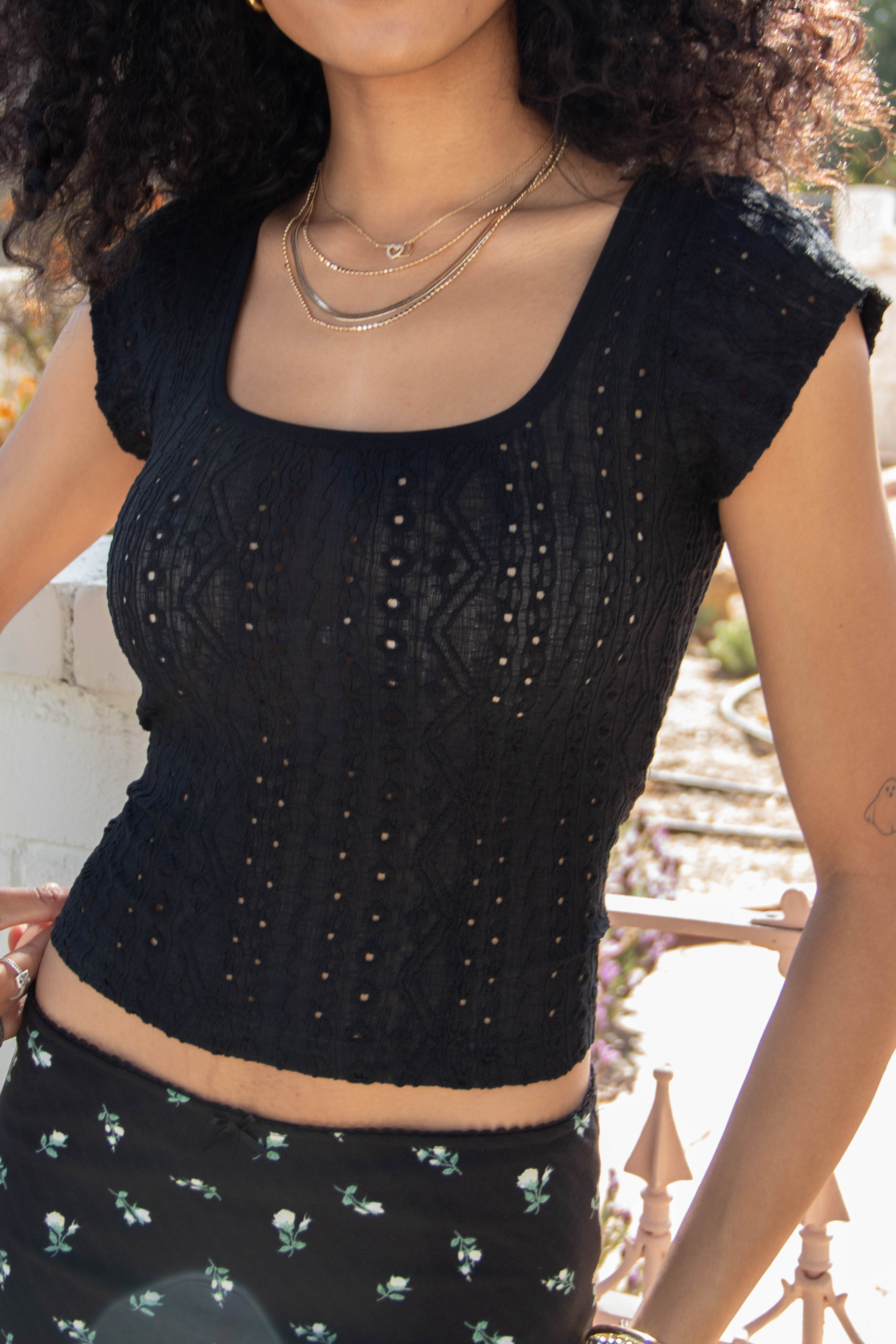 Eyelet Stretch Lace Top