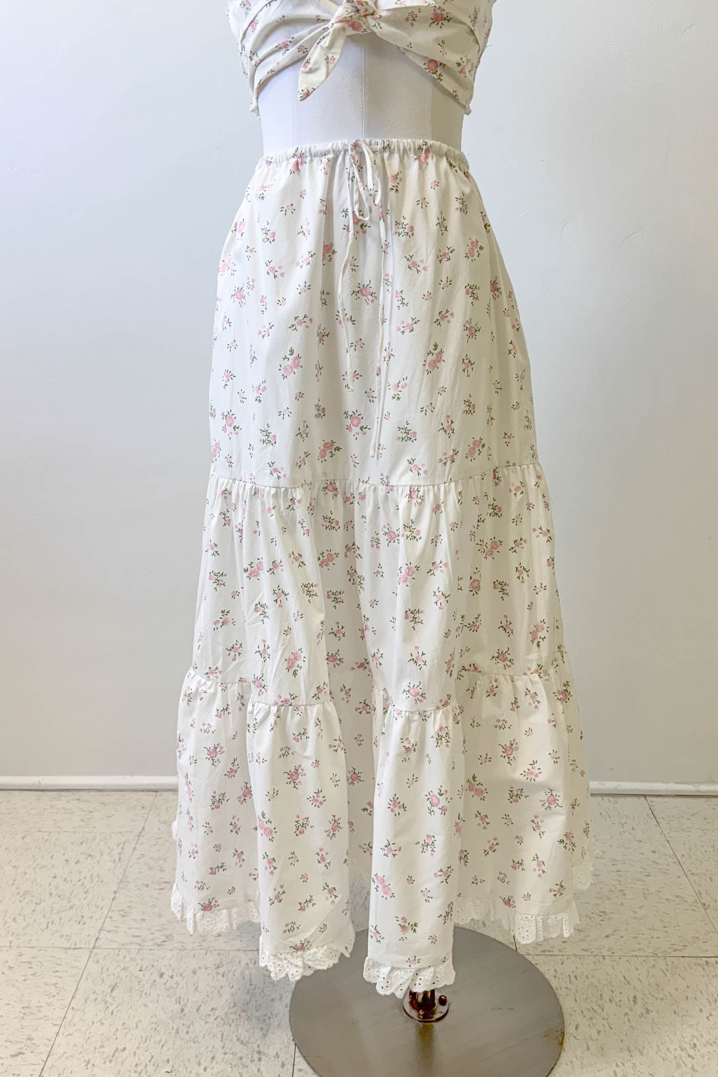 Tiered Floral Maxi Skirt