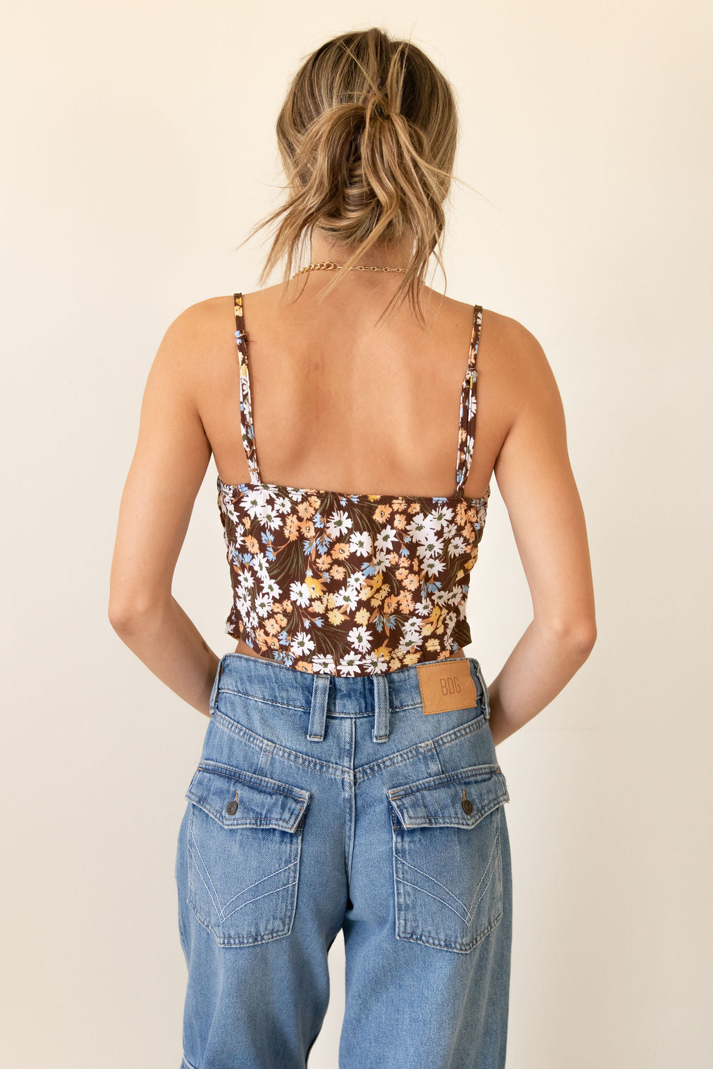 The Edge Floral Cropped Cami Top