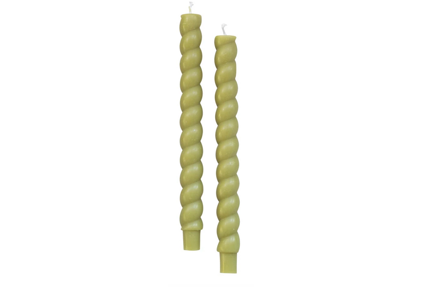 Green Twisted Taper Candle Set