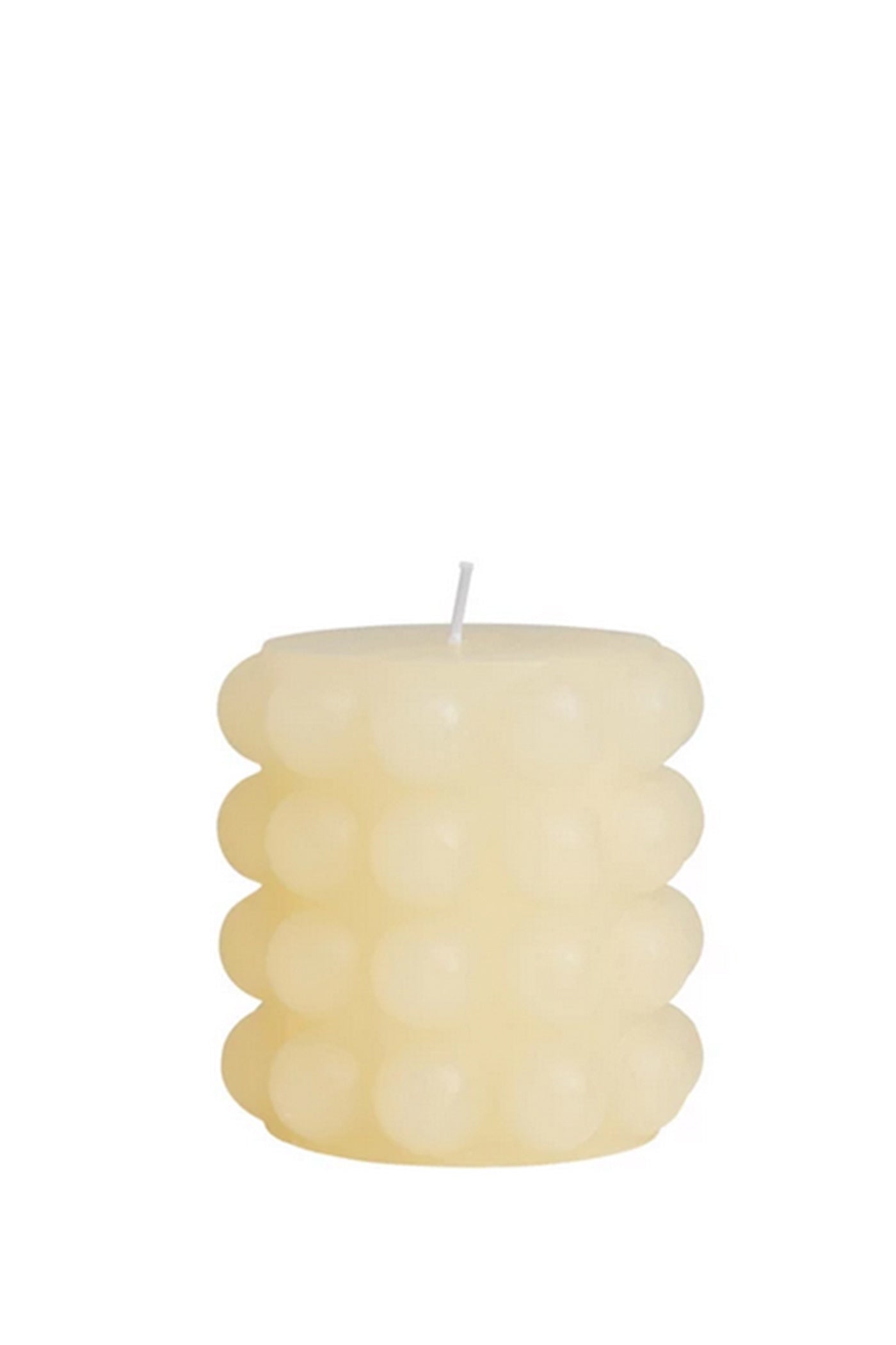 Small Hobnail Pillar Candle- Cream