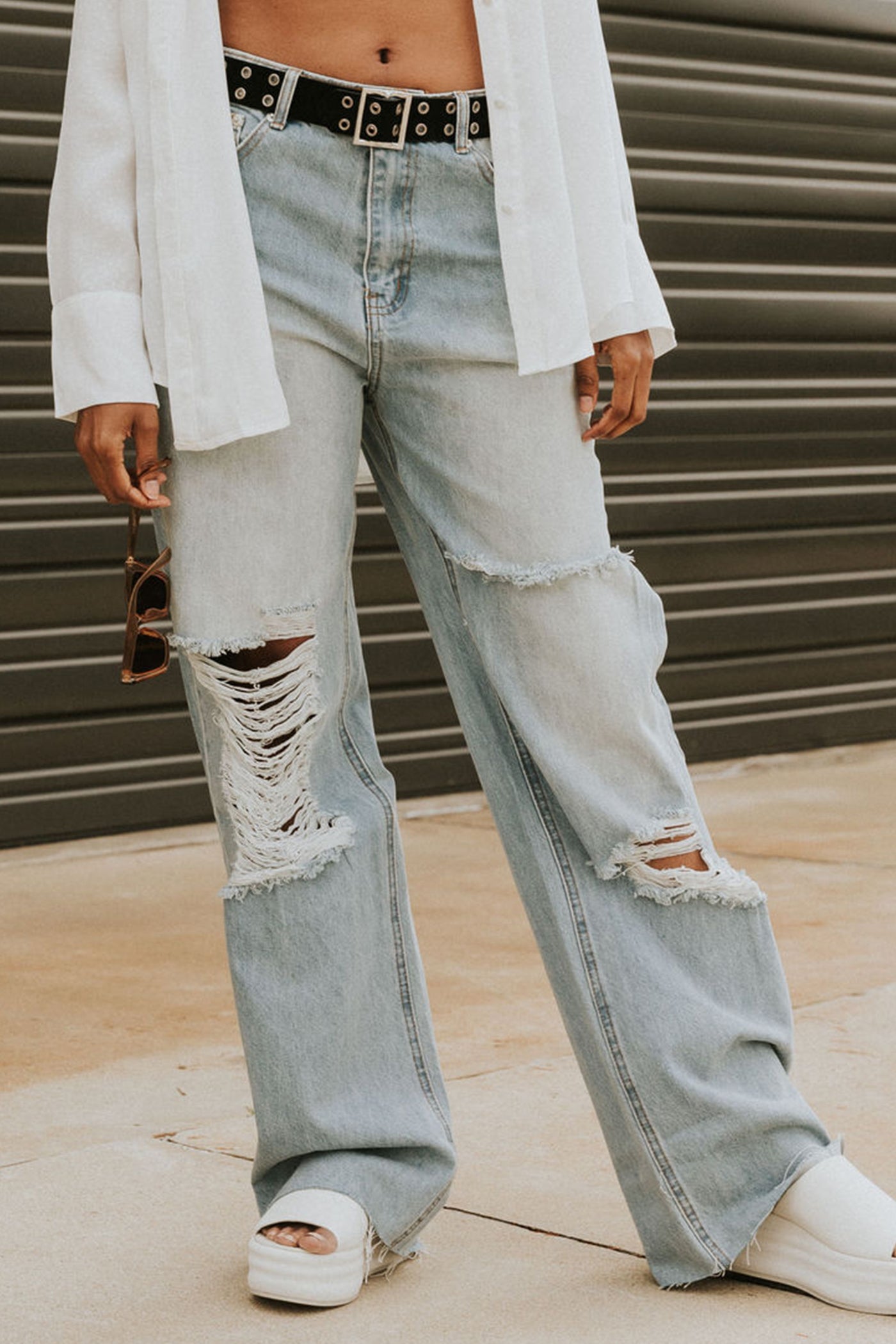 Never Impressed High Rise Distressed Jeans