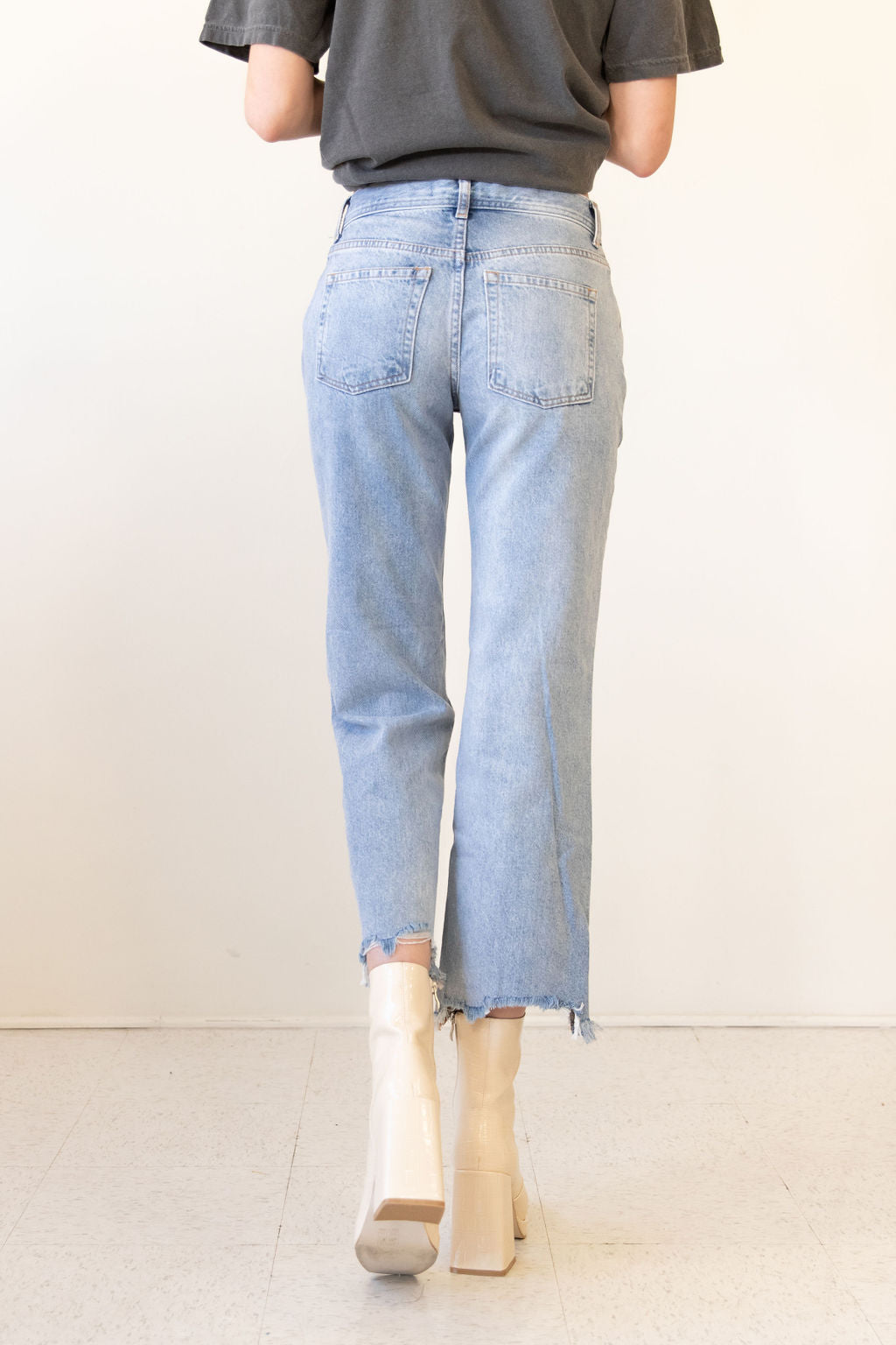 Maggie Mid Rise Straight Jeans by Free People