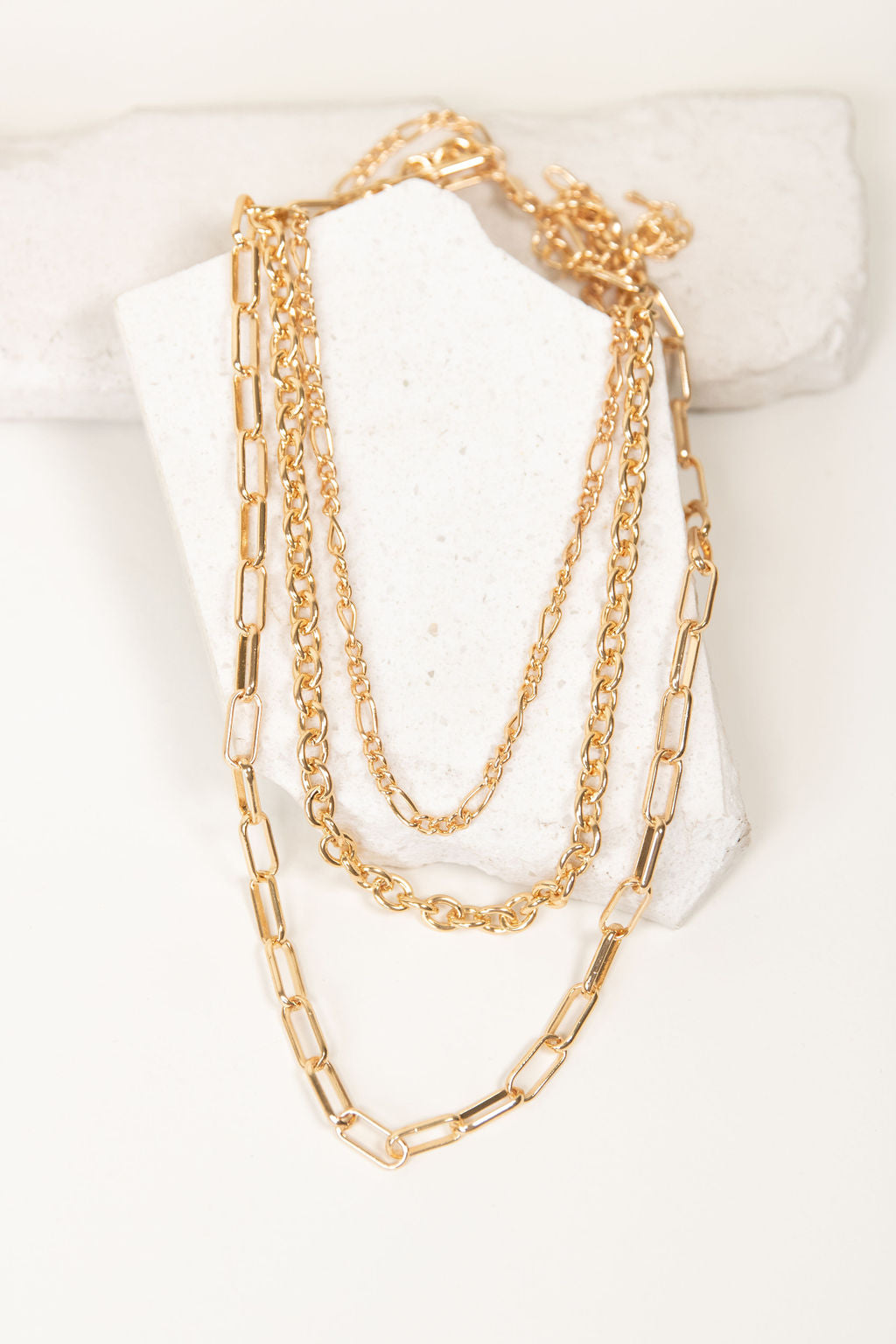 gold layered chain necklace