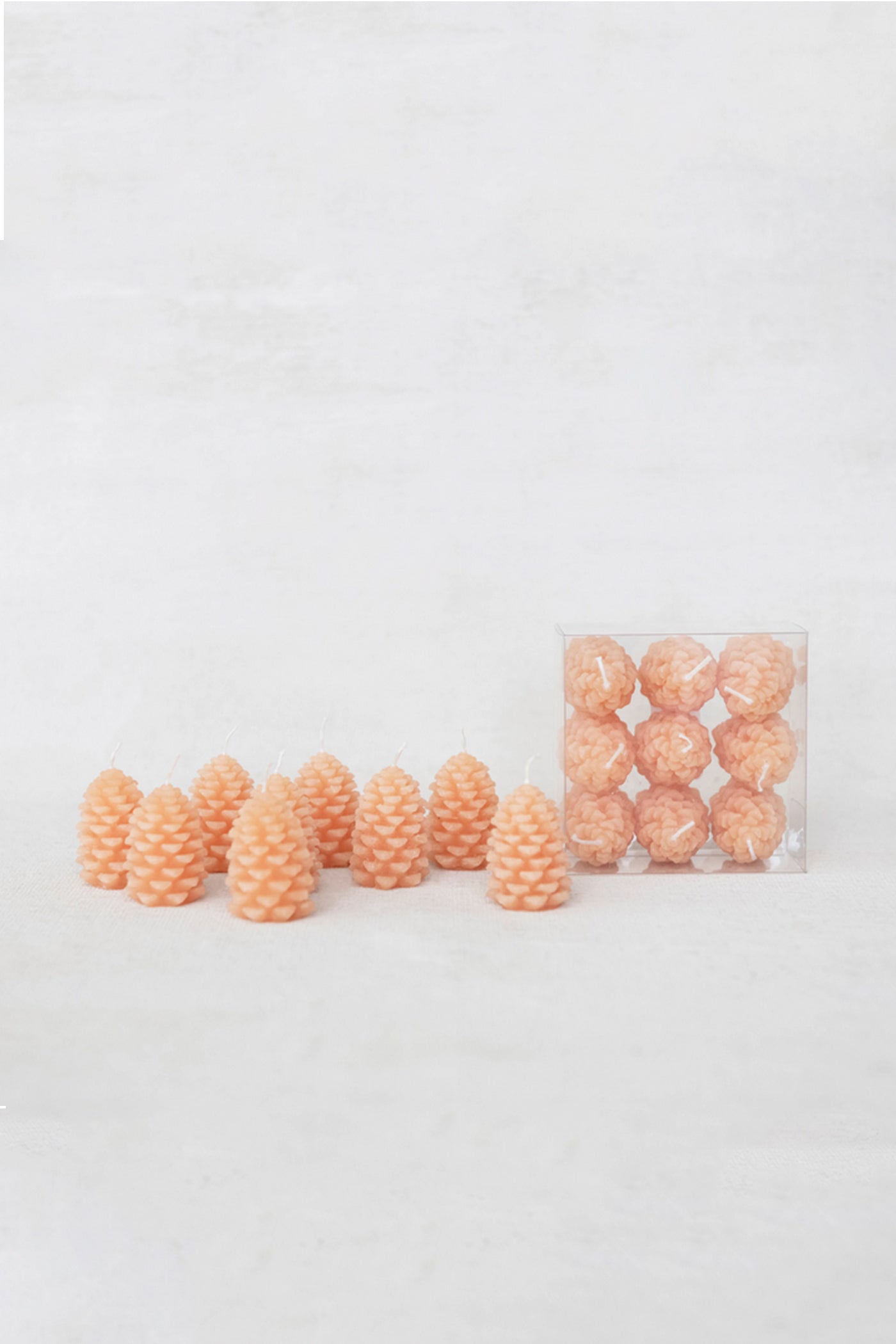 Unscented Pinecone Shaped Tealights-Orange