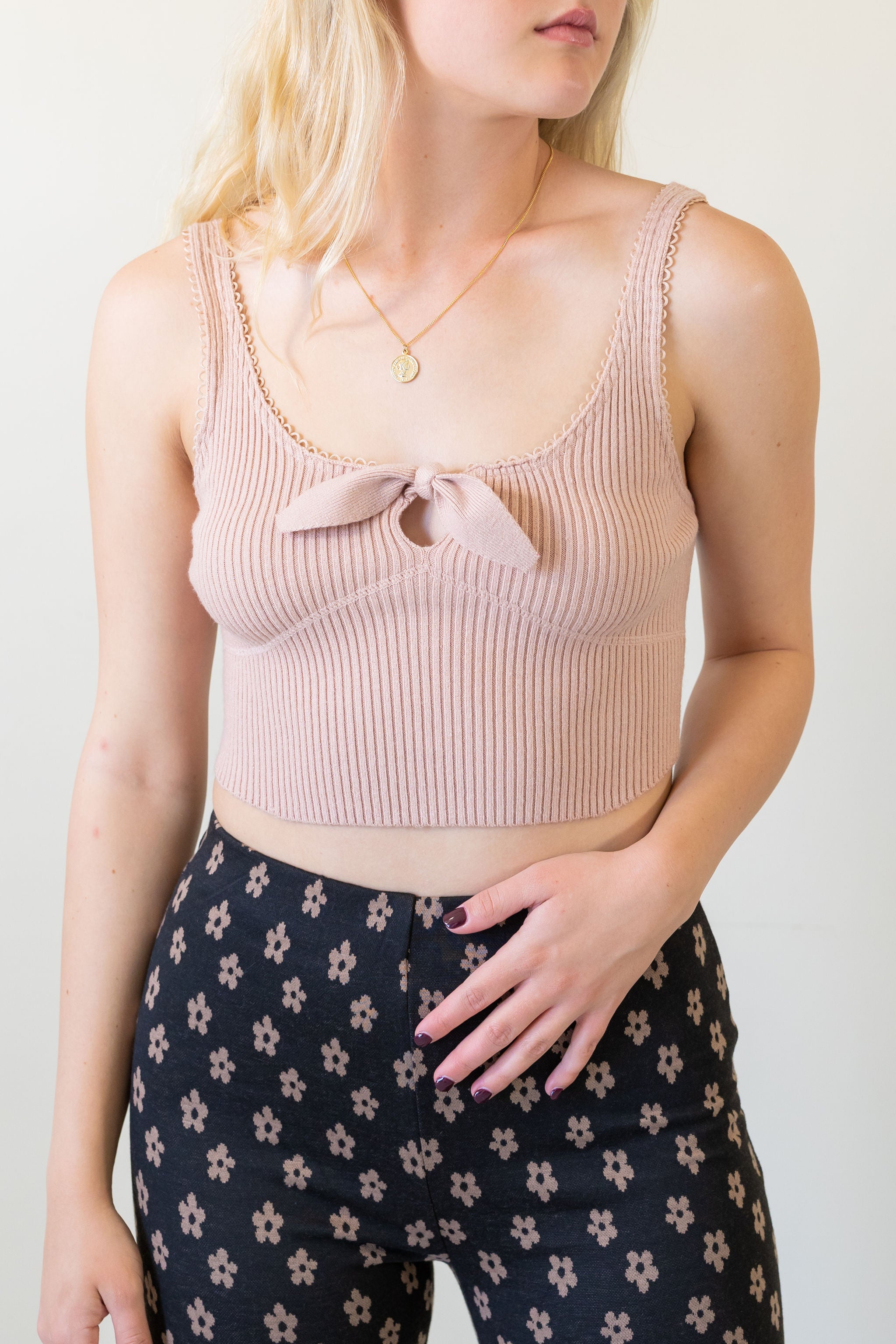 Chase Me Ribbed Cami Crop Top by For Good
