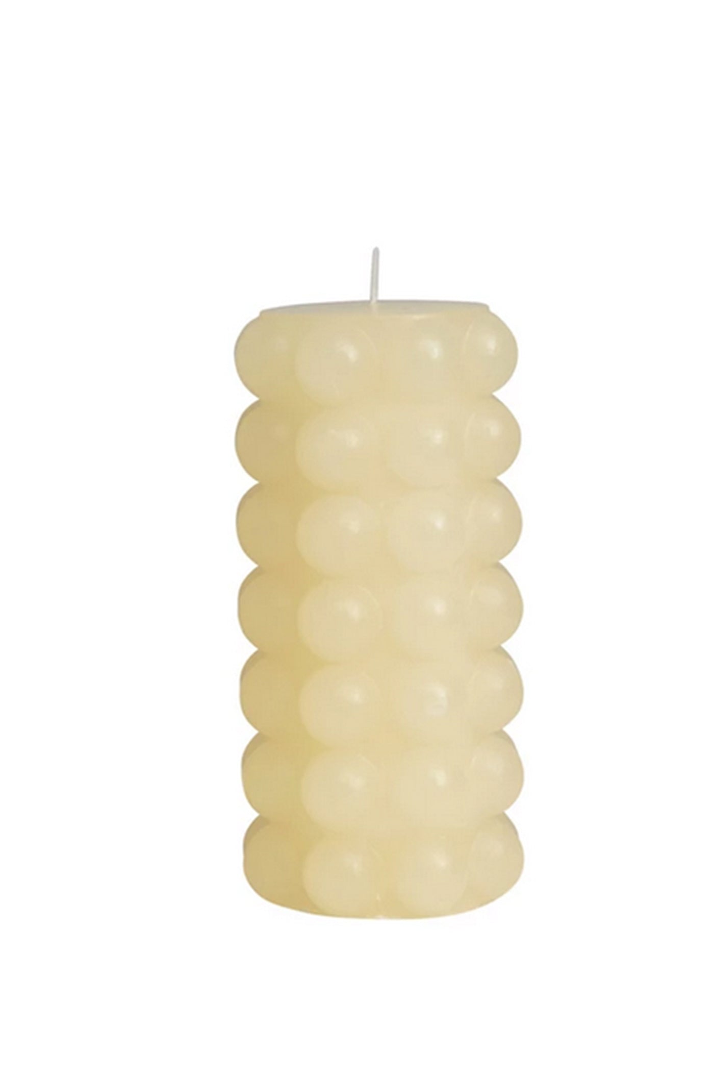 Unscented Hobnail Piller Candle-Cream