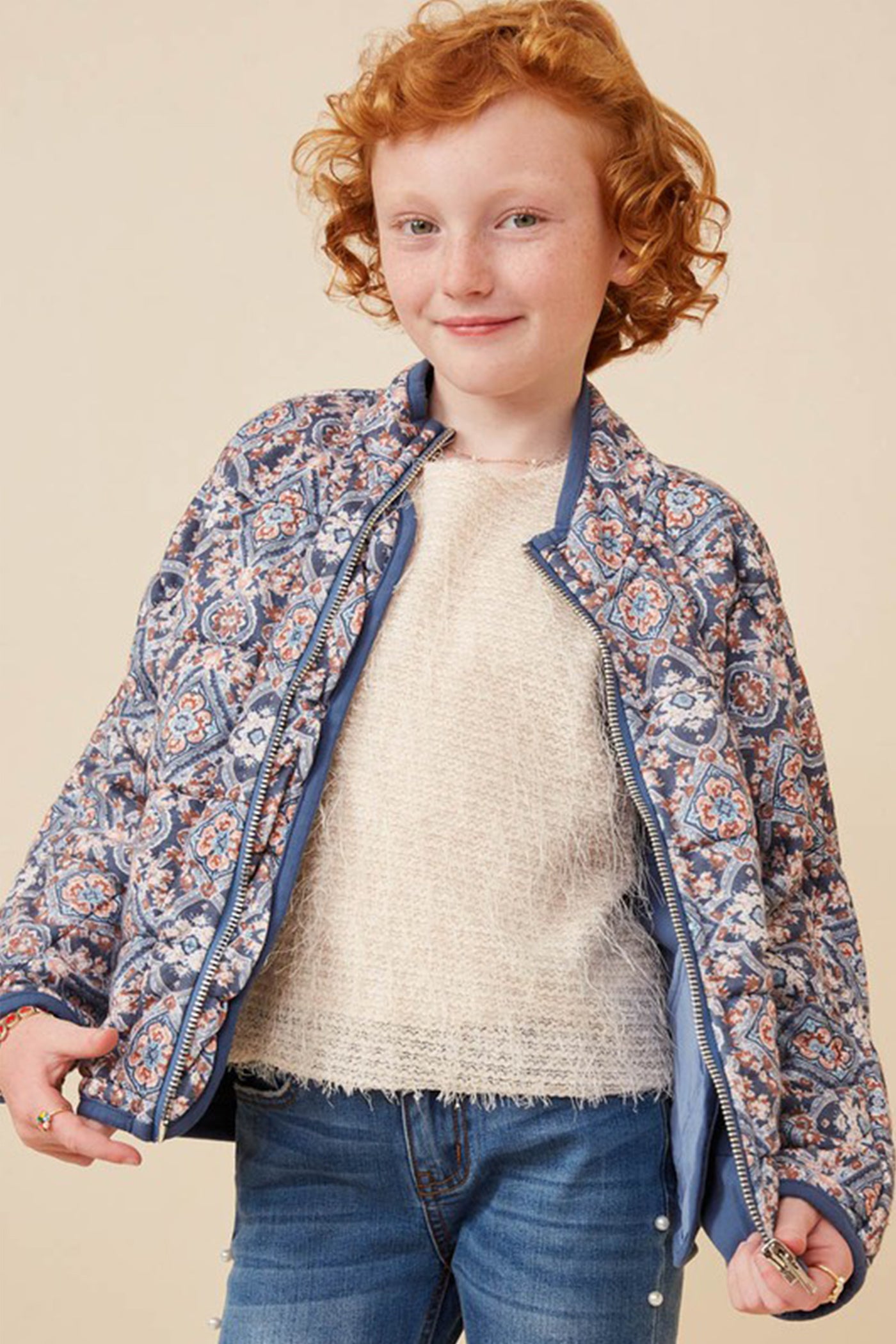Antique Printed Quilted Kids Jacket