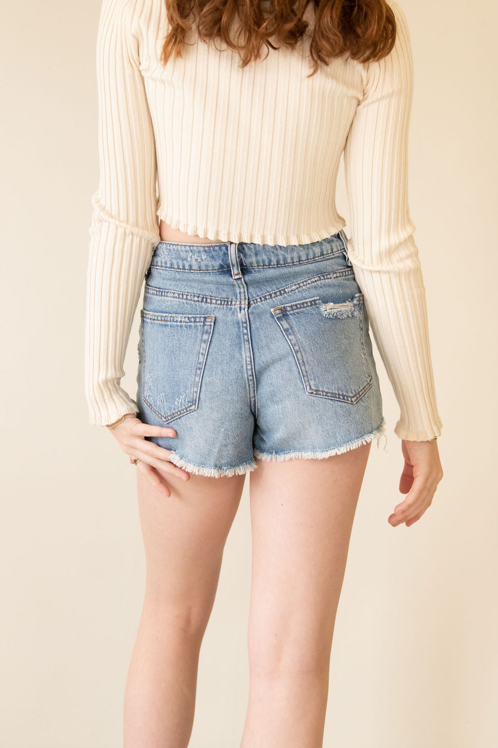 Live Today Distressed Denim Shorts