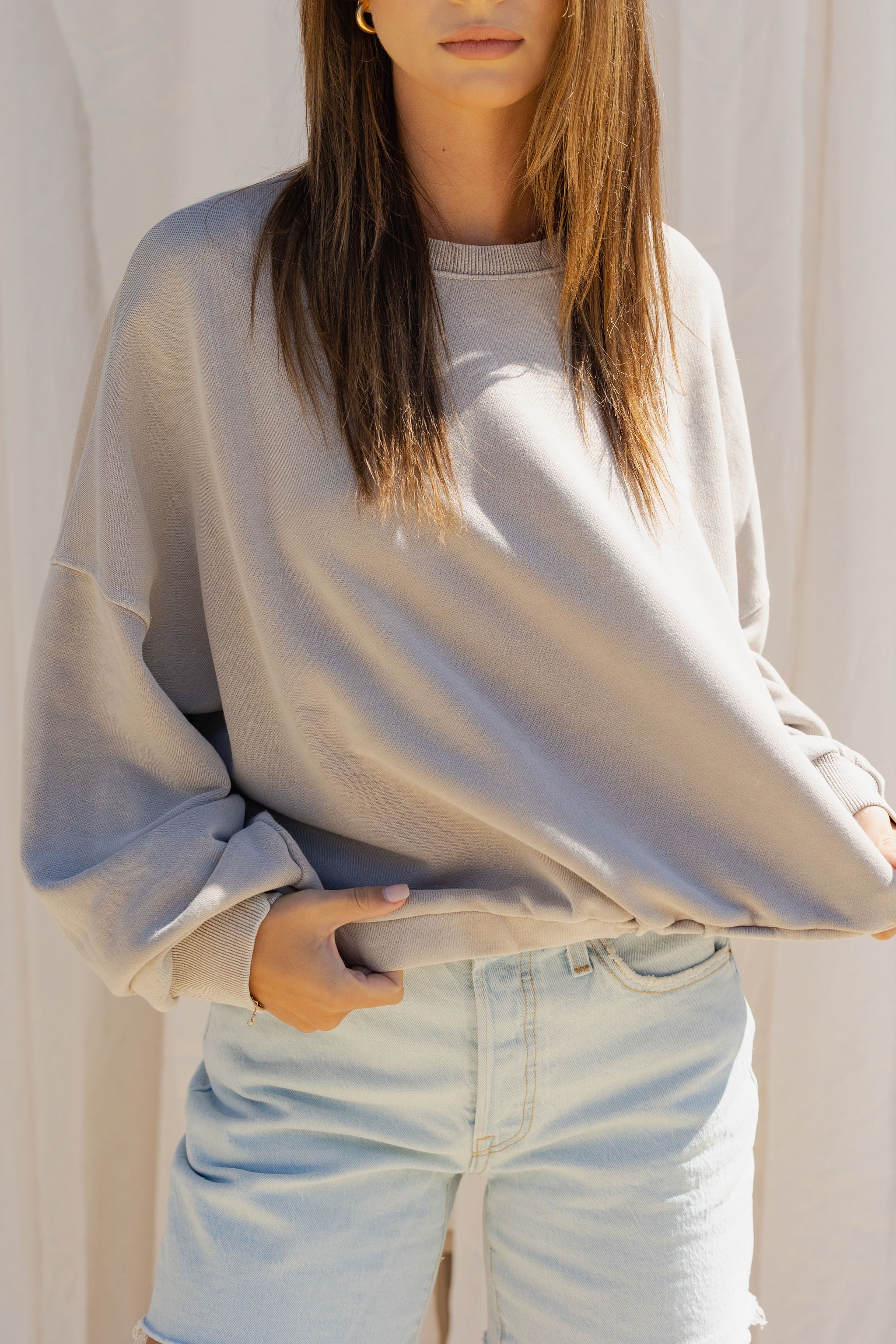 Stone cropped sweater