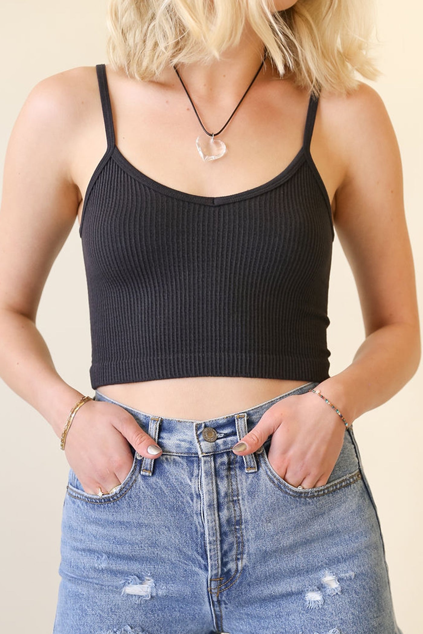 The Vibes Ribbed Brami Top