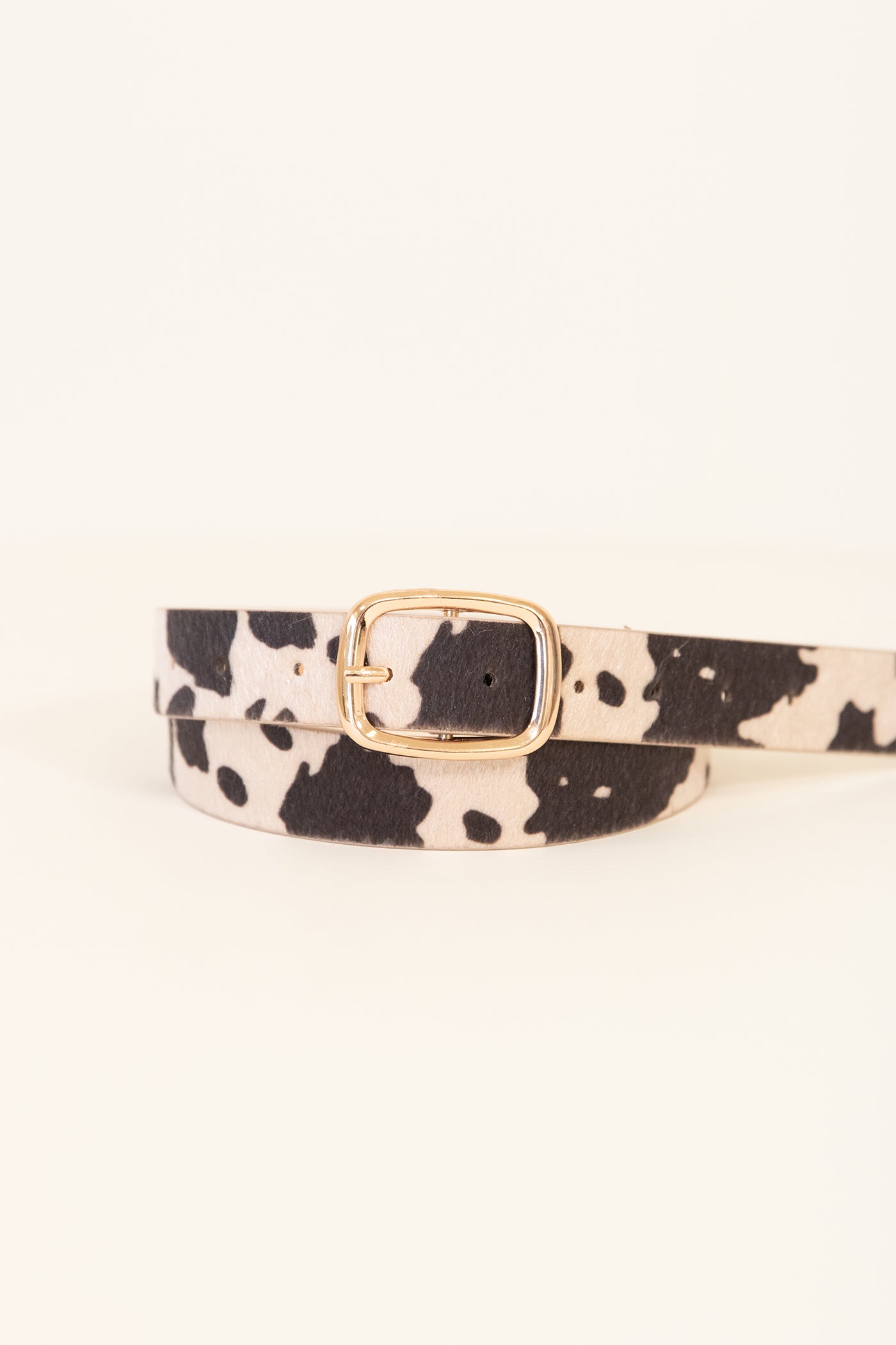 taupe cow print belt 