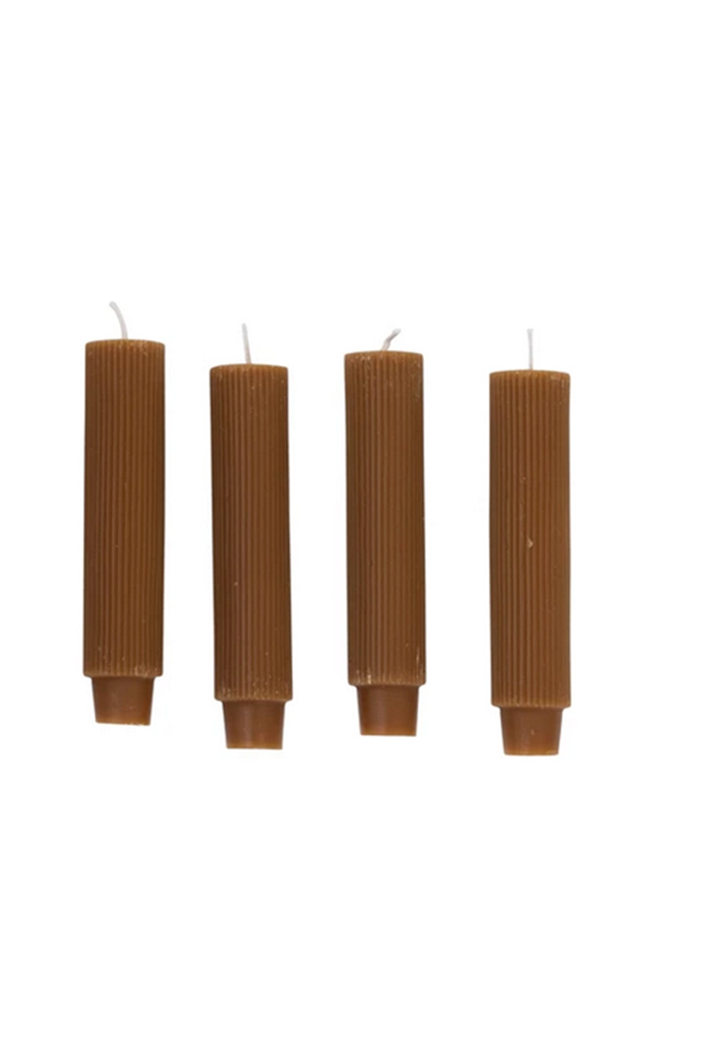 Brown Unscented Pleated Taper Candles