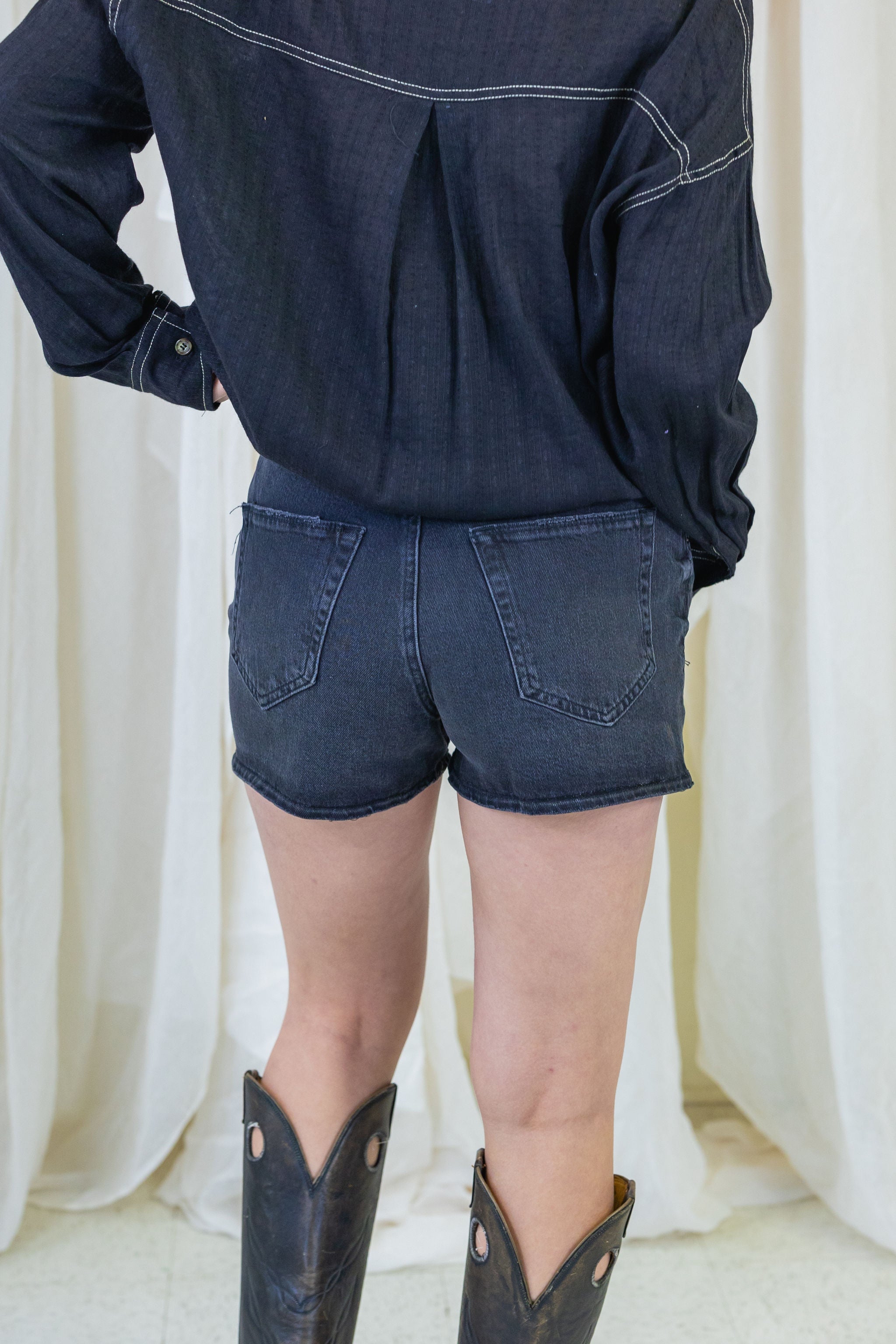 A-Line Denim Stretch Shorts by BDG
