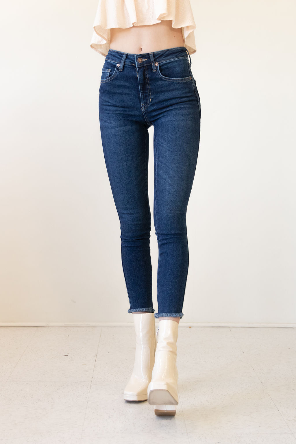 High Rise Skinny Fit Jeans by Free People