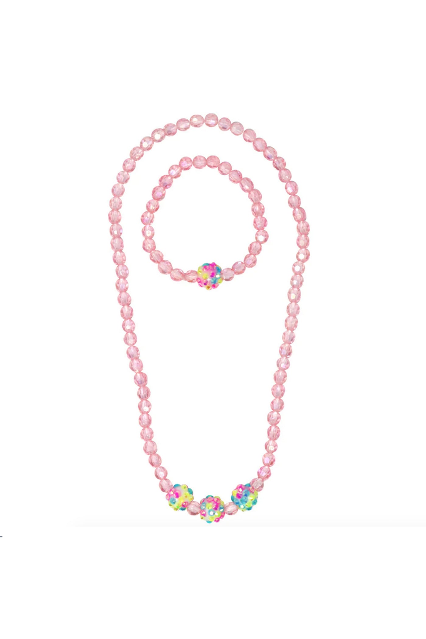 Bubble Gum Rhinestone Necklace & Bracelet
