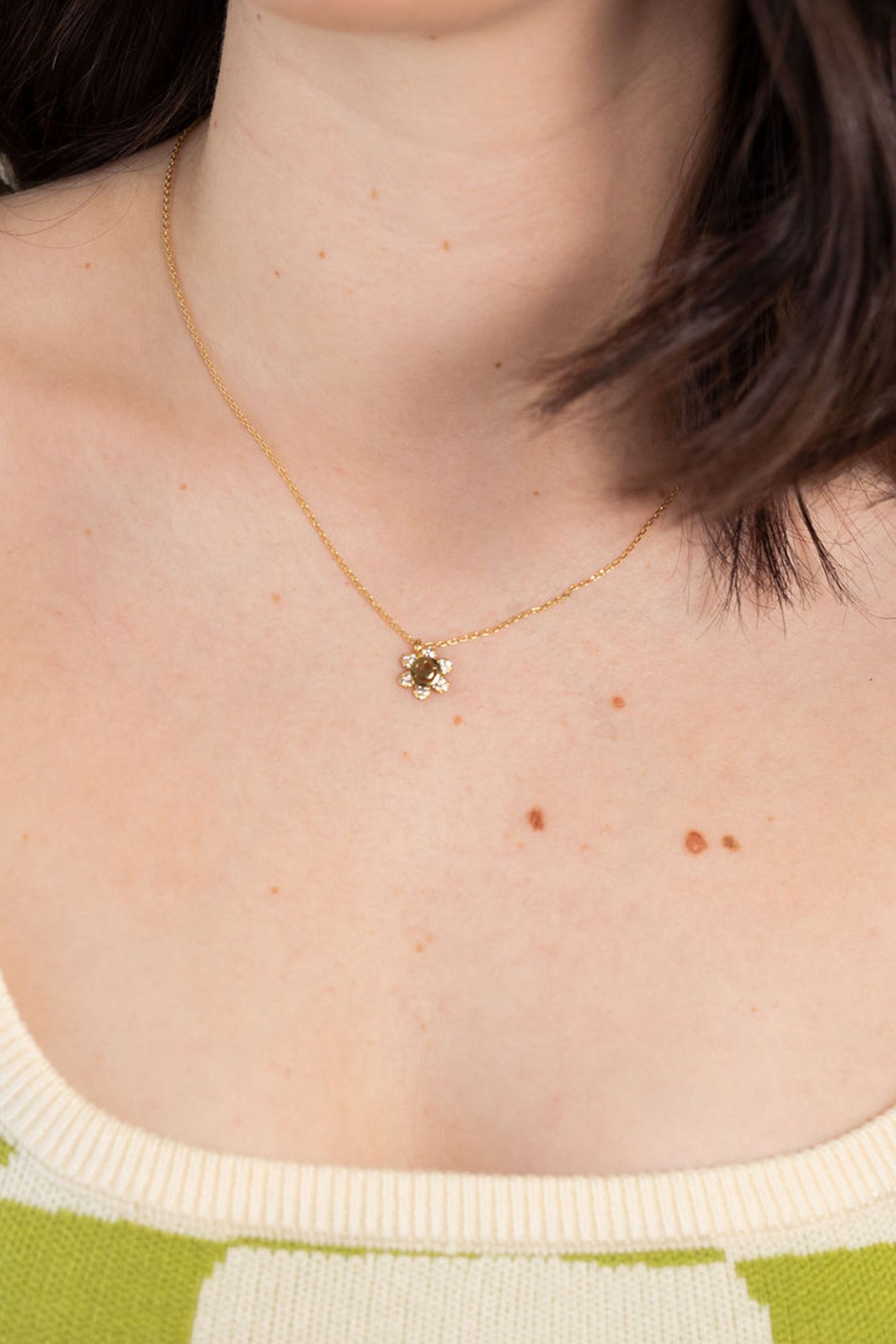 Dainty Smiley Face Gold Necklace