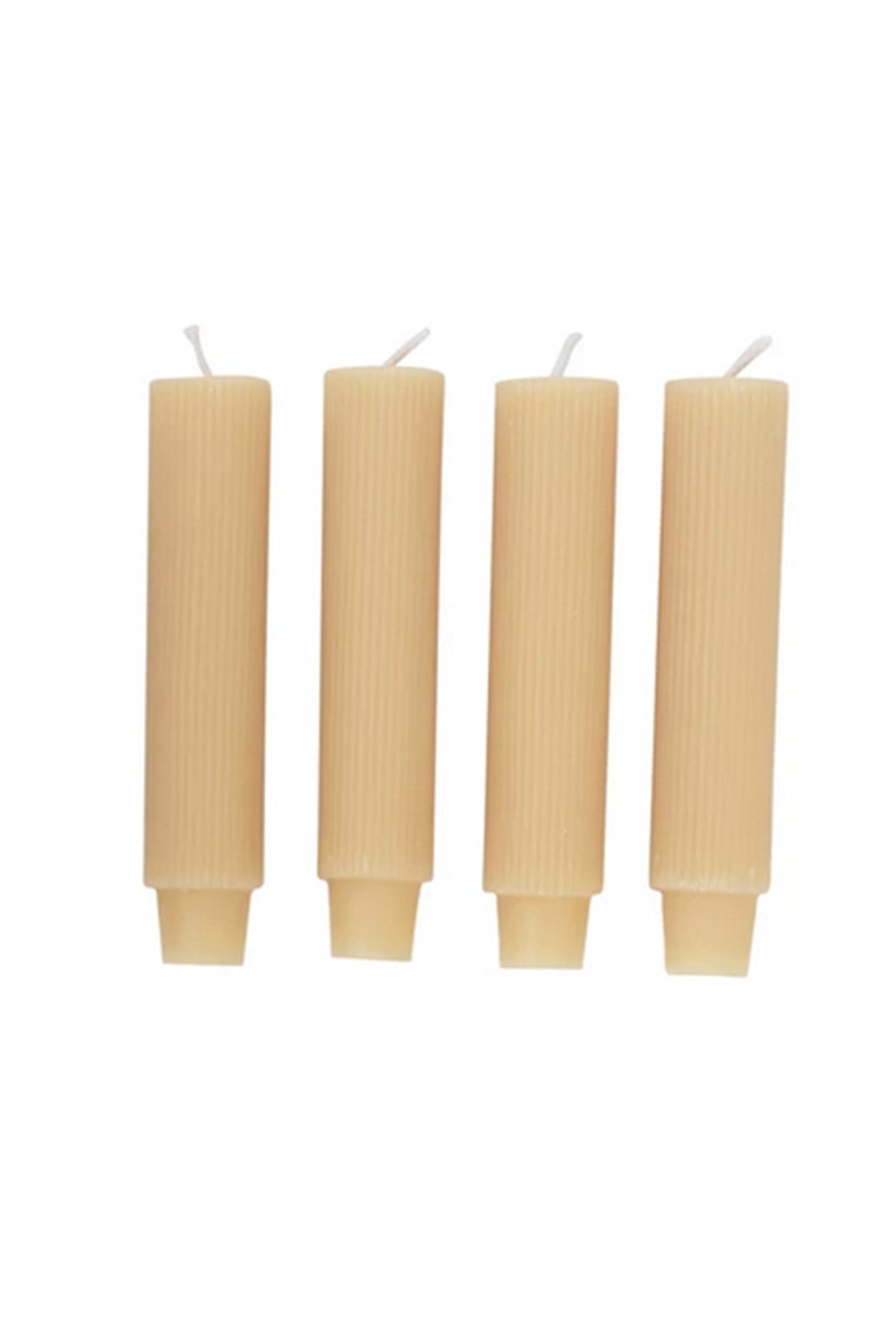 Unscented Pleated Taper Candles- Cream