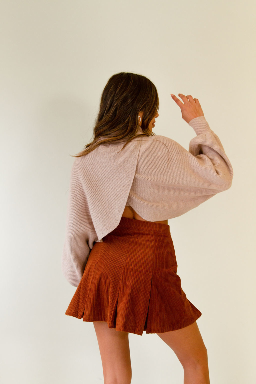 Can't Stop Corduroy Pleated Mini Skirt