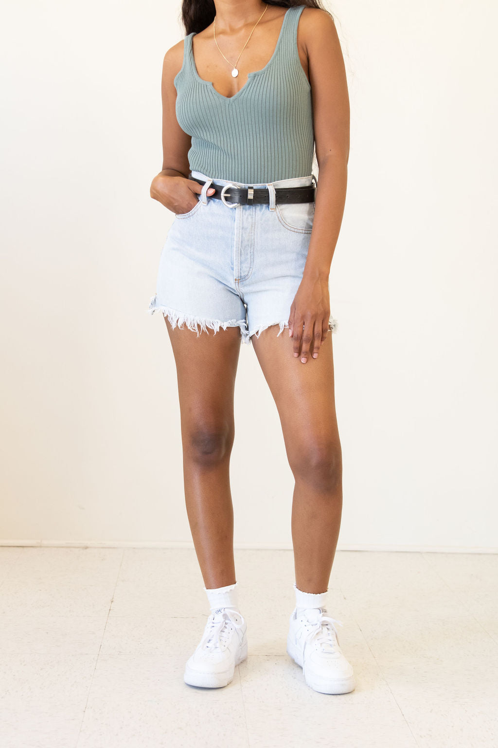 Miss Me Distressed Denim Shorts by For Good