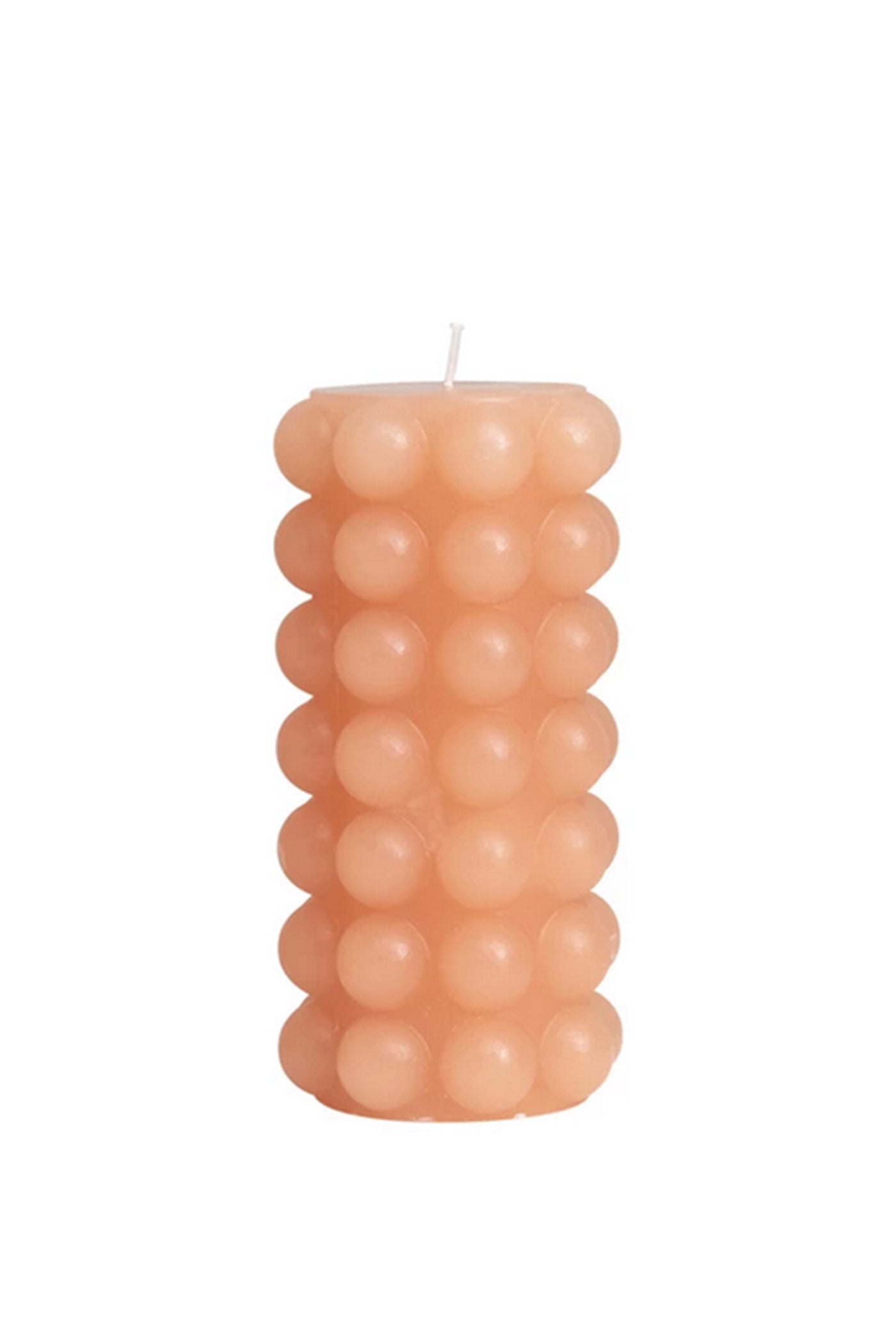 Unscented Hobnail Pillar Candle- Pink