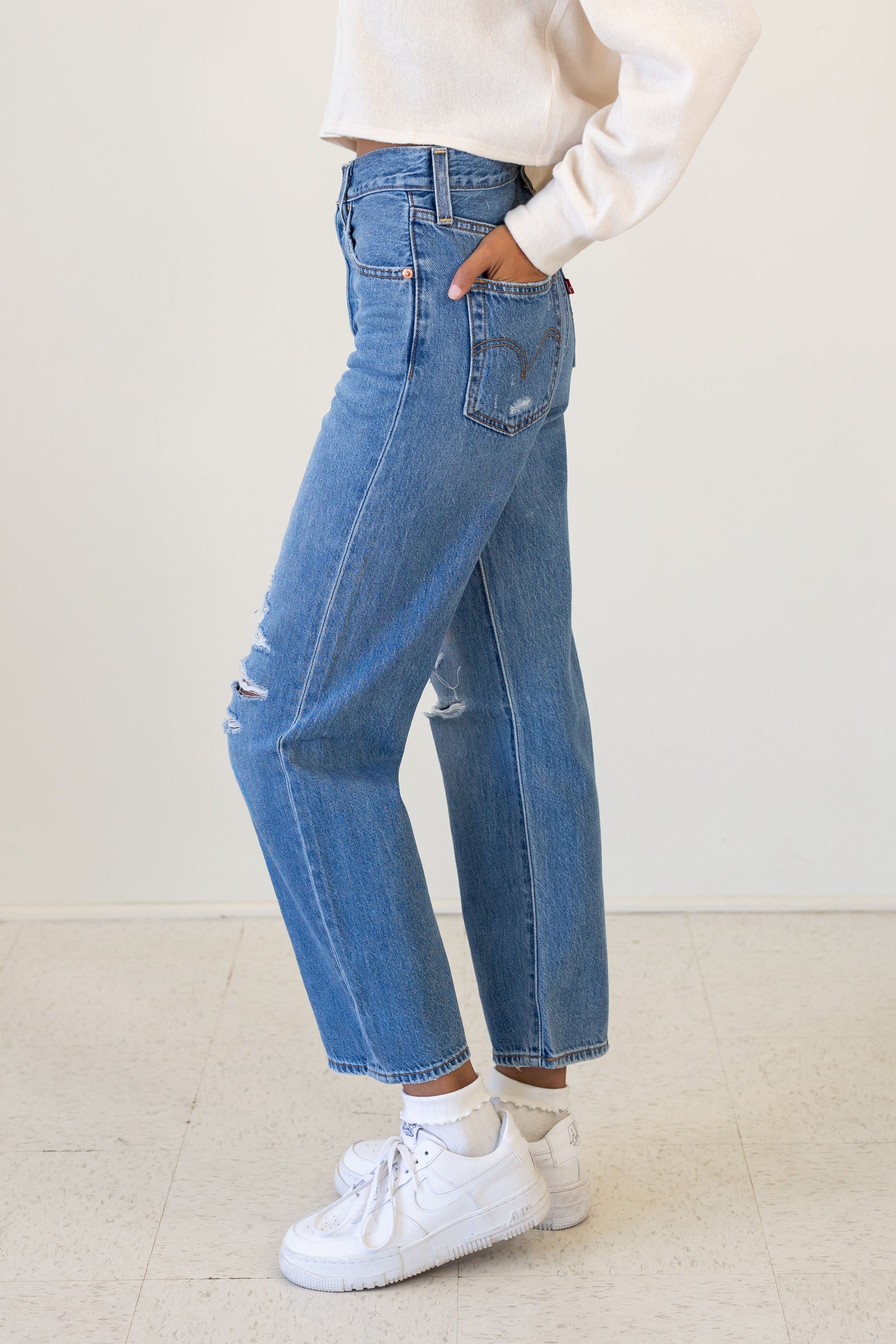 Ribcage Straight Ankle Jeans by Levi's