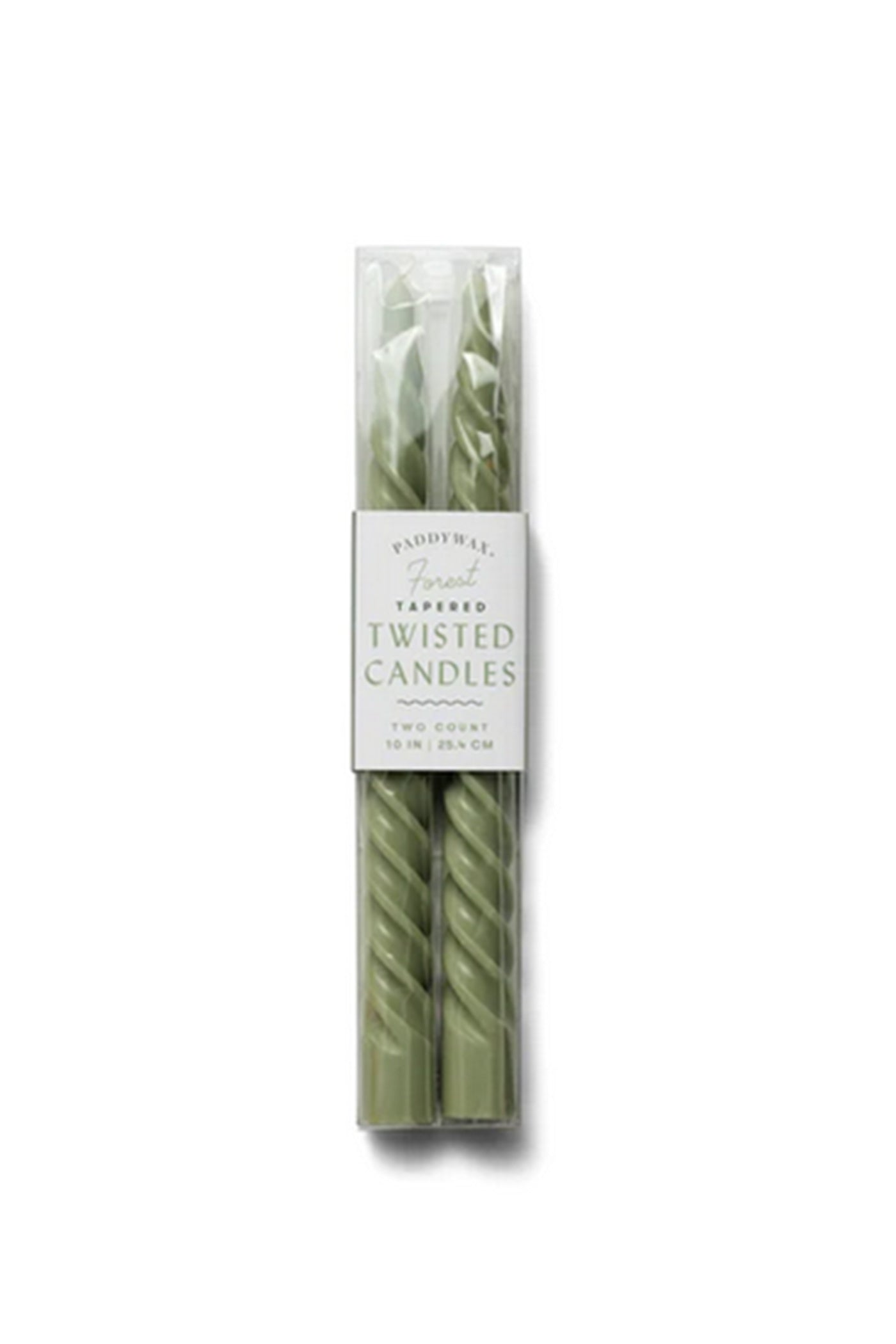 Forest Green Twisted Taper Candles by Paddy Wax