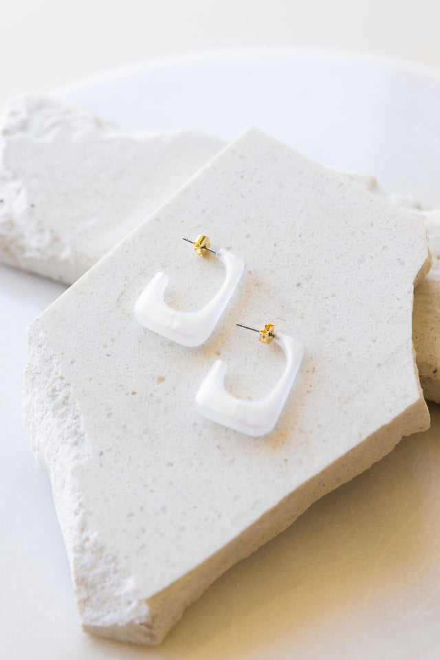 Acetate Square Hoop Earrings