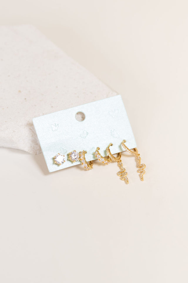 Snake Three Piece Earring Set