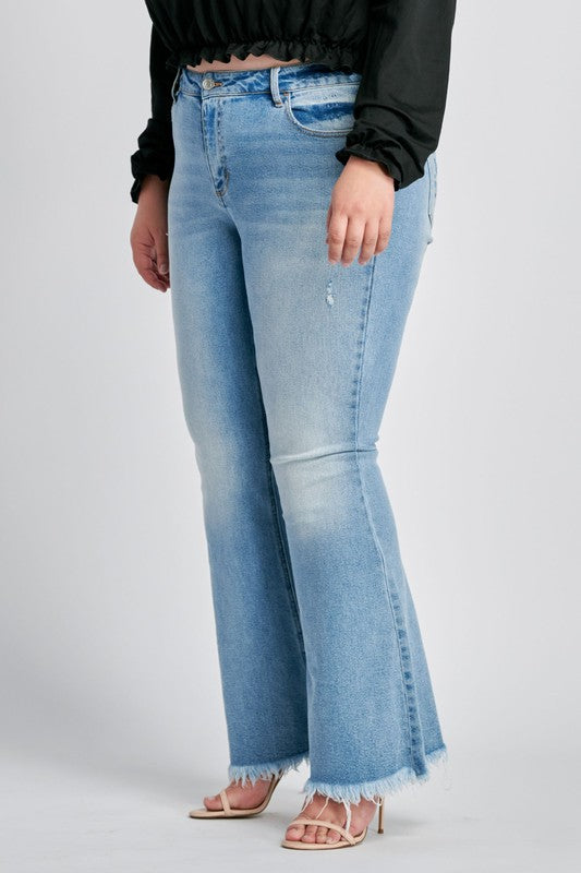 Just Me Mid Rise Flare Jeans by Nectar Curve