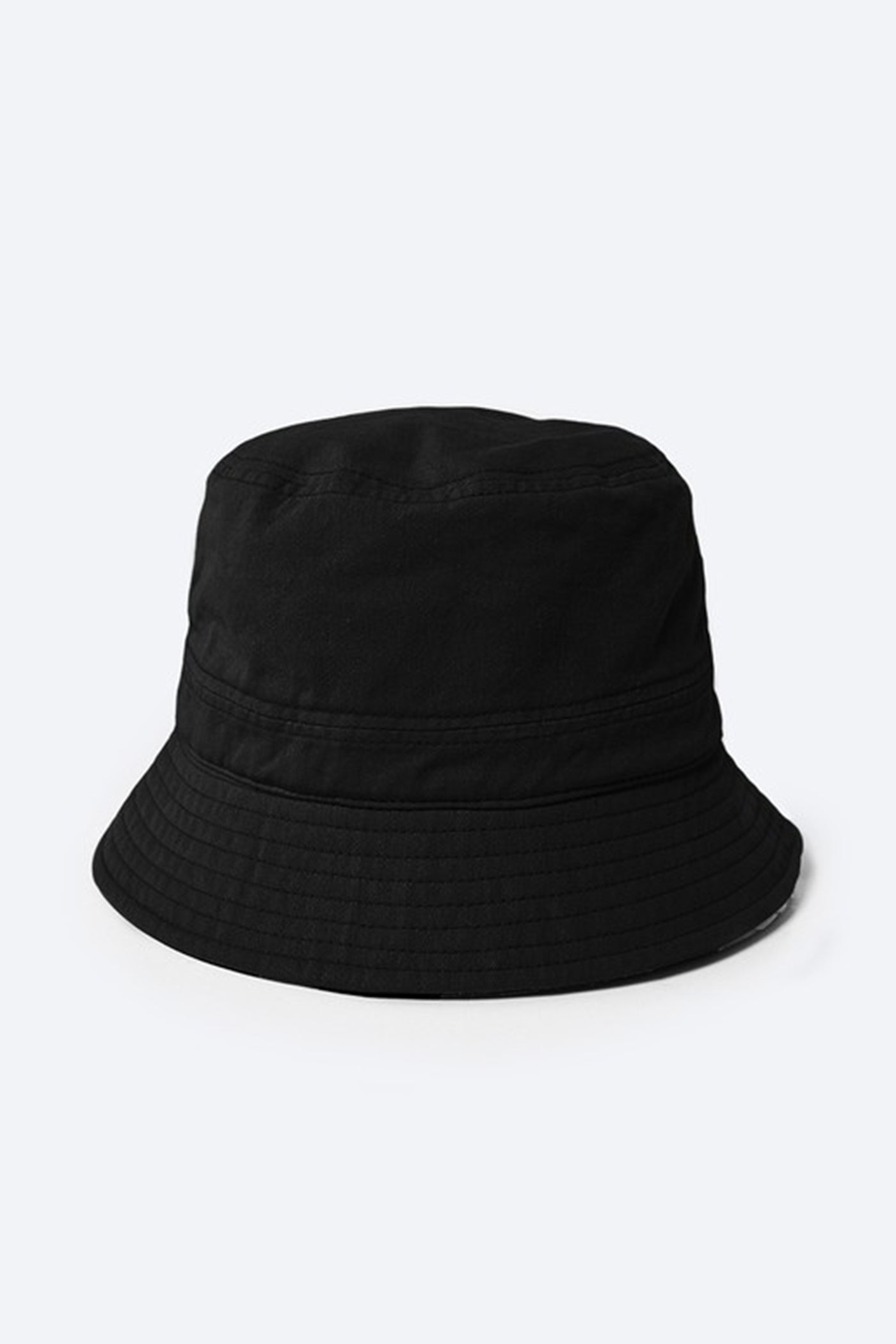 solid black bucket hat
